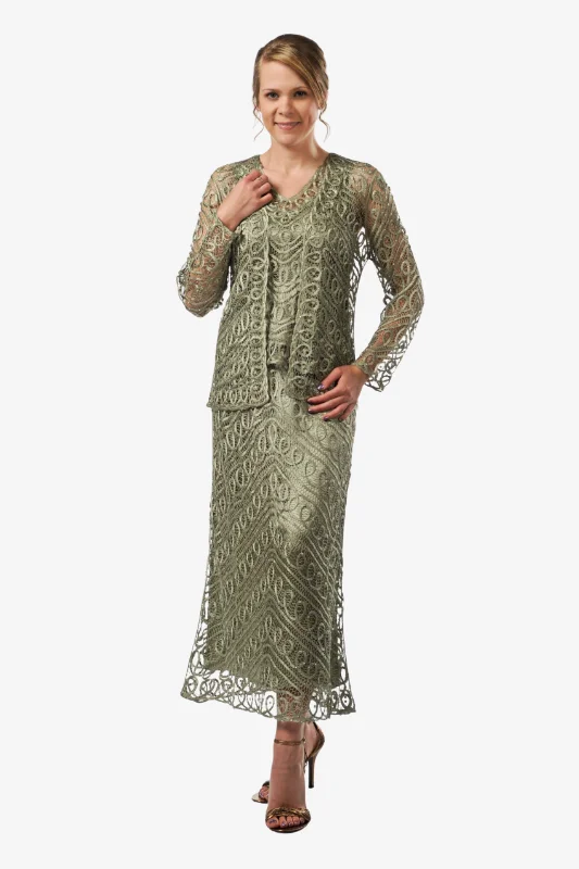 Soulmates C6184 Silk Lace Beaded Jacket Top and Skirt Set Front Pockets Side Pockets Patch Pockets Soulmates C6184 Silk Lace Beaded Jacket Top and Skirt Set Front Pockets Side Pockets Patch Pockets