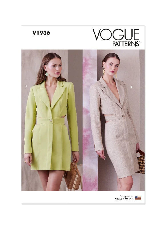Vogue V1936 Misses' Blazer Dress Women's Unique Blazer