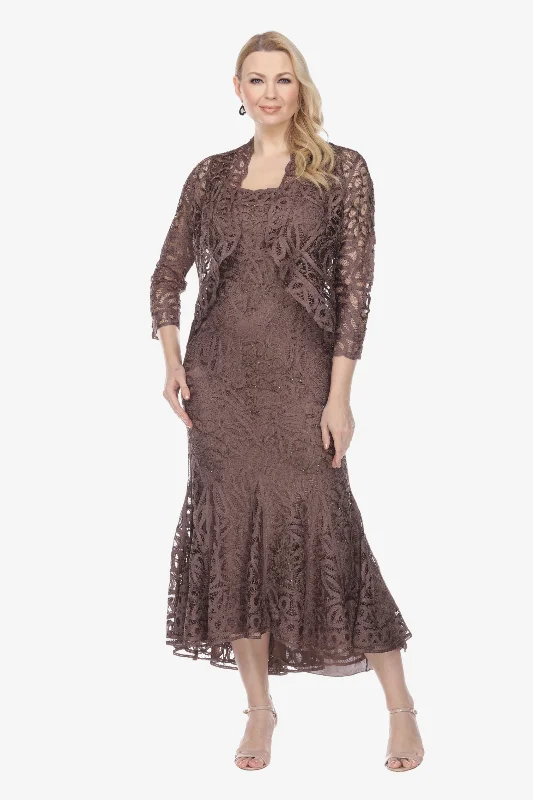 Soulmates D9120 Hand Crocheted Evening High-Low Dress with Jacket Set Print Jacket Jacquard Jacket Patchwork Jacket Soulmates D9120 Hand Crocheted Evening High-Low Dress with Jacket Set Print Jacket Jacquard Jacket Patchwork Jacket