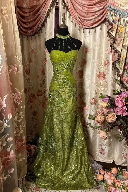 Vintage Halter Sheath Satin Lace Appliques Long Evening Party Dress, DP4467 Tunics Recommended stylist Vintage Halter Sheath Satin Lace Appliques Long Evening Party Dress, DP4467 Tunics Recommended stylist