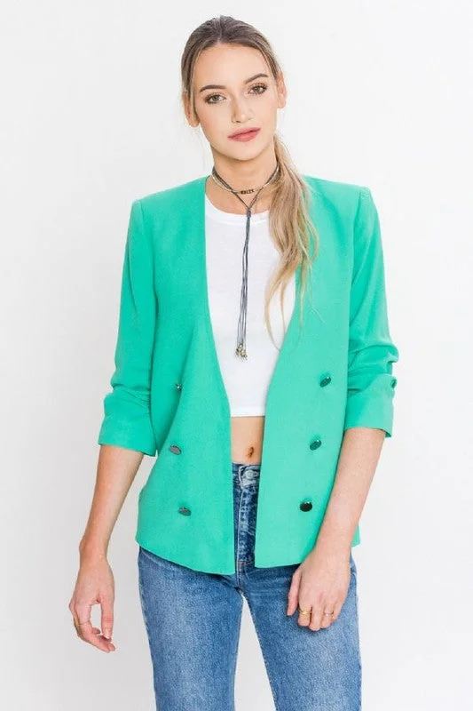Open Blazer W/ Buttons Women's Professional Jacket
