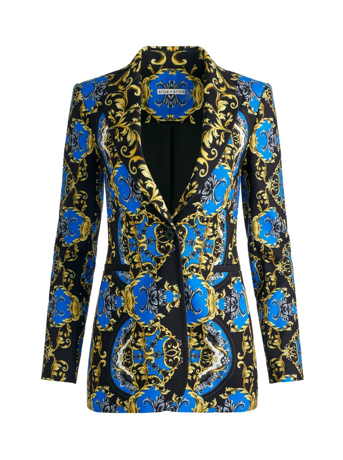 Breann Fitted Blazer Regal Romance Sapphire - Alice + Olivia Women's High-End Blazer