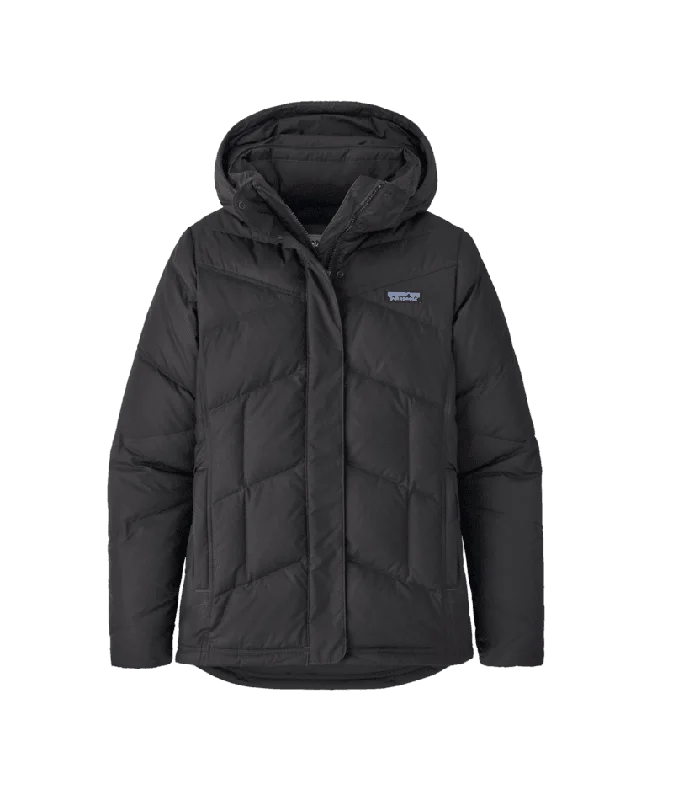 PATAGONIA Women's Down With It Jacket Black Stand-Up Collar Roll-Neck Collar Turtle Neck PATAGONIA Women's Down With It Jacket Black Stand-Up Collar Roll-Neck Collar Turtle Neck
