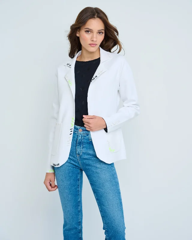 Stitchin' Blazer White - Lisa Todd Women's Short Blazer