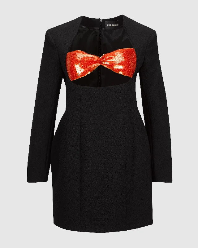 MINI BLAZER DRESS WITH SEQUINED BRALETTE High-End Women's Suit