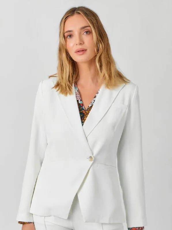 Single Breasted Blazer [Off White-60475] Women's Vintage Suit