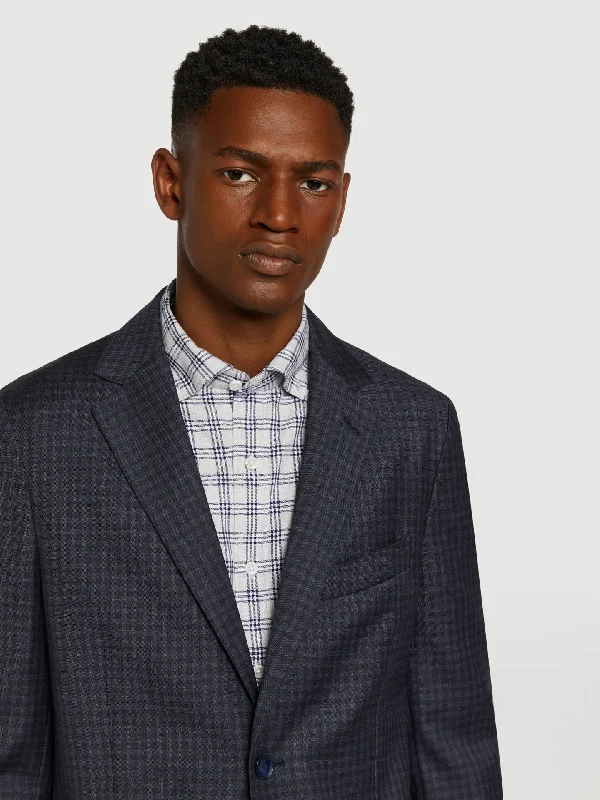 Checks wool blazer Women's Short Blazer