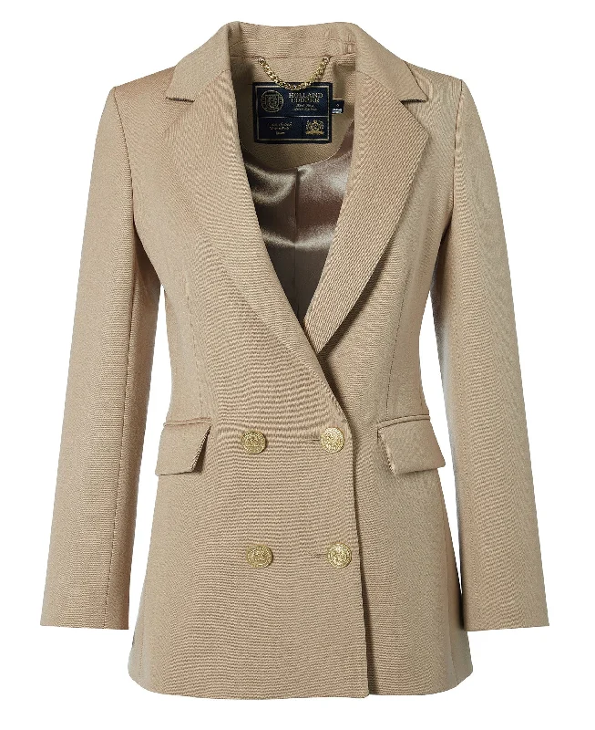Double Breasted Blazer - Camel Twill Women's Advanced Suit
