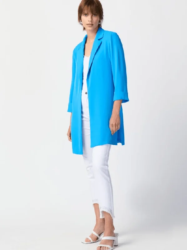 Joseph Ribkoff Classic Long Blazer In French Blue 211361S24 Col 4216 Women's Unique Blazer Joseph Ribkoff Classic Long Blazer In French Blue 211361S24 Col 4216 Women's Unique Blazer