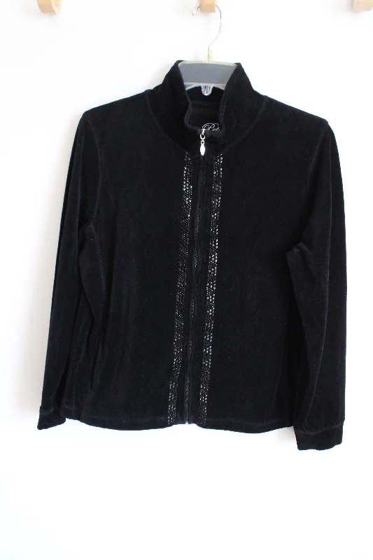 Onque Petite Black Bedazzled Velvet Zip-Up Jacket | L Petite Herringbone Jacket Houndstooth Jacket Plaid Jacket Onque Petite Black Bedazzled Velvet Zip-Up Jacket | L Petite Herringbone Jacket Houndstooth Jacket Plaid Jacket