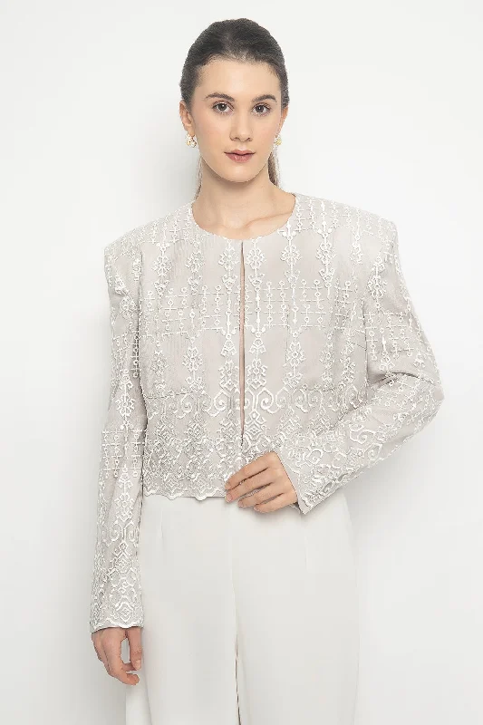 Eira Blazer in Light Grey Women's Travel Jacket