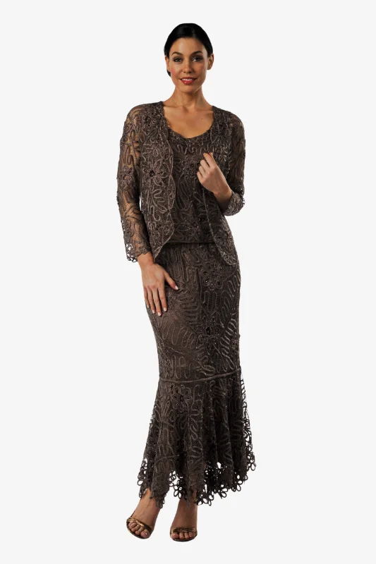 Soulmates C9127 Hand Crocheted Mother of the Bride/Groom Jacket Top and Skirt Set Anorak Shell Jacket Lightweight Jacket