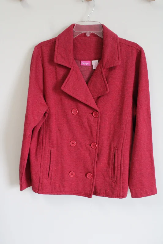 Cappagallo Double Breasted Pink Jacket | XL A-Line Jacket Boat Neck Shawl Collar