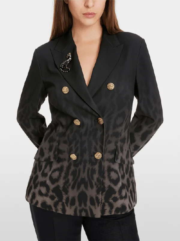 Marc Cain Glam Women's Double Breasted Leopard Print Blazer XG 34.03 W16 COL 625 Women's Boutique Suit Marc Cain Glam Women's Double Breasted Leopard Print Blazer XG 34.03 W16 COL 625 Women's Boutique Suit