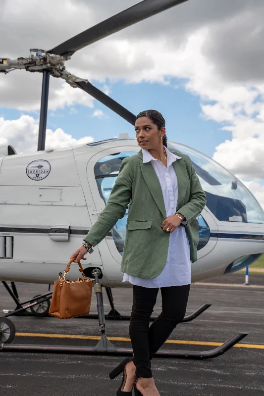 Heather Linen Blazer Women's Travel Jacket