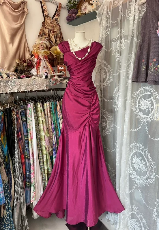 Modest Mermaid Satin Vintage Long Party Dress Formal Evening Gown, DP4545 Tunics Seasonal trendy Modest Mermaid Satin Vintage Long Party Dress Formal Evening Gown, DP4545 Tunics Seasonal trendy