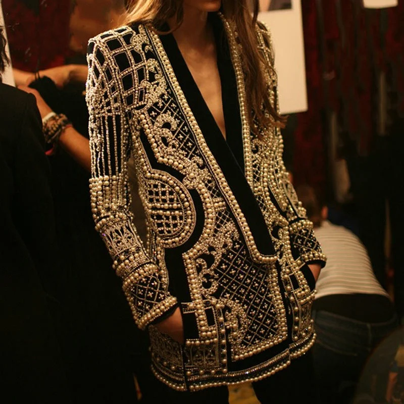 Vintage Designed Long Blazer Coats for Women Winter Women's Blazer