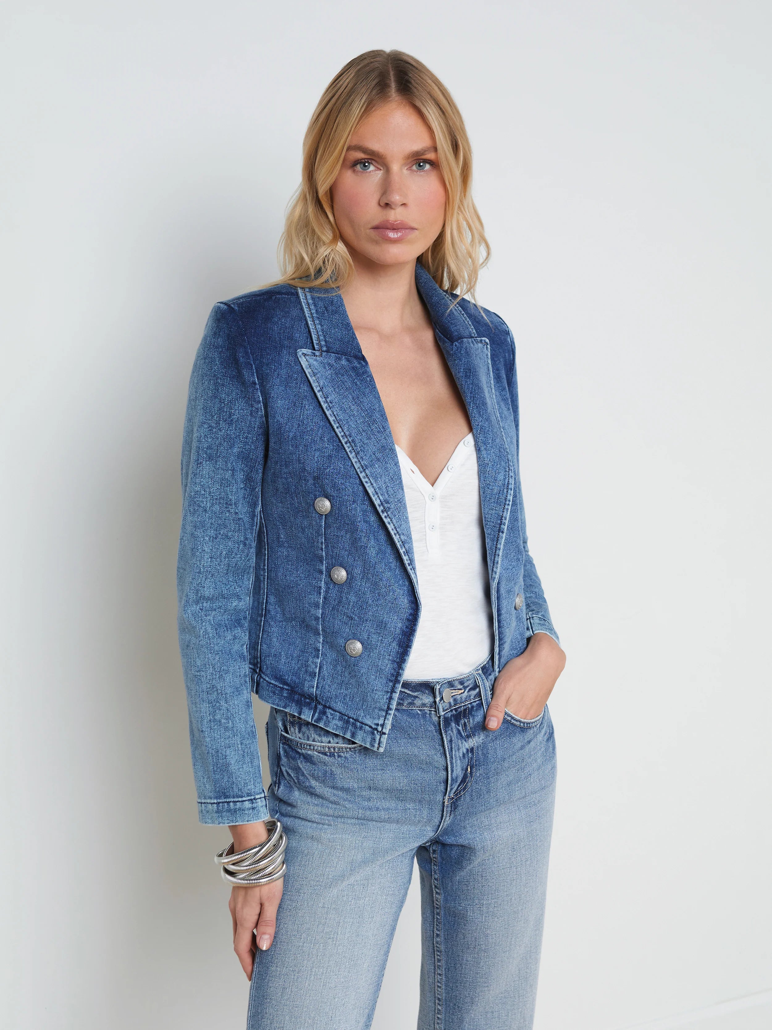 Wayne Denim Blazer Toronto - L'AGENCE Women's Handmade Blazer
