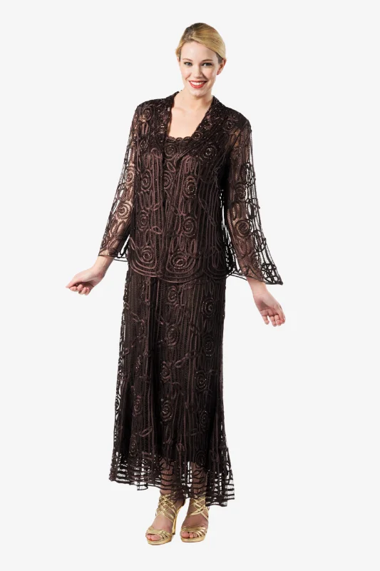Soulmates C1068 Beaded Silk Lace Evening Jacket with Godet Dress Set Mesh Jacket Canvas Jacket Denim Jacket Soulmates C1068 Beaded Silk Lace Evening Jacket with Godet Dress Set Mesh Jacket Canvas Jacket Denim Jacket