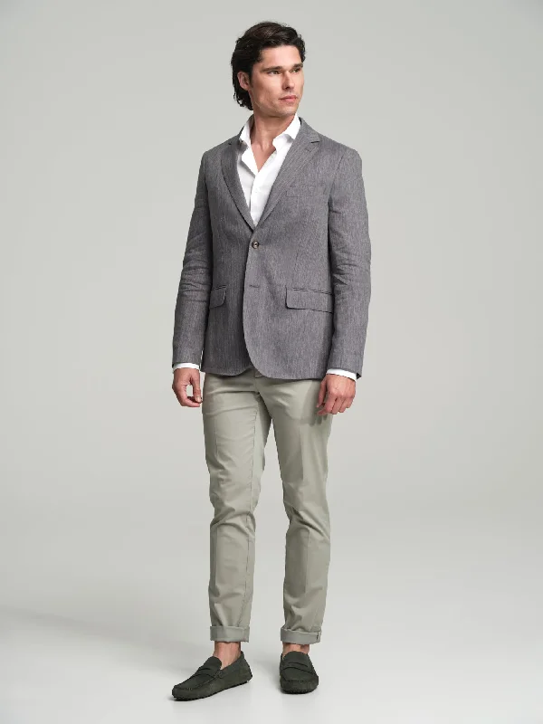 Havana Collection herringbone blazer Cotton Blend Blazer