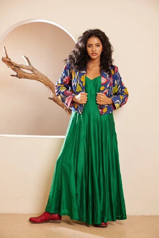 Chennai Green Muslin Dress with Silk Handpainted Mirror Embroidered Jacket Toggled Jacket Drawstring Jacket Belted Jacket Chennai Green Muslin Dress with Silk Handpainted Mirror Embroidered Jacket Toggled Jacket Drawstring Jacket Belted Jacket
