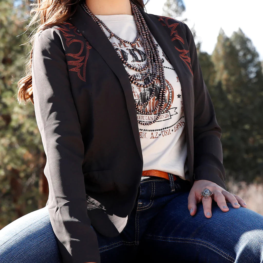 Women's Cruel Denim Brown Boot Yoke Blazer Women's High-End Blazer