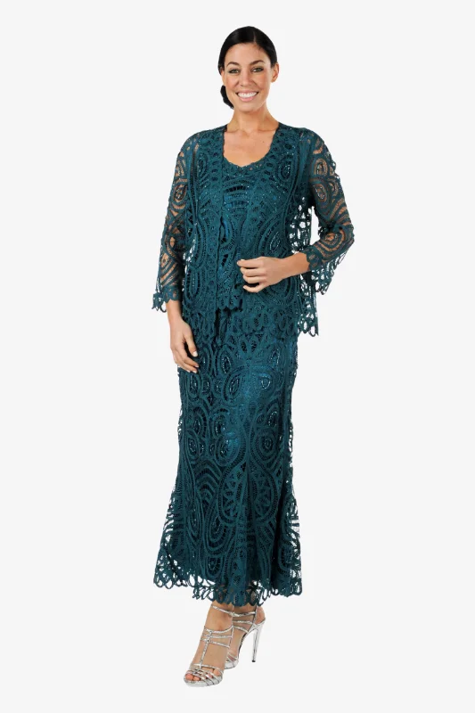 Soulmates D7051 Beaded Lace Paisley Jacket Top and Skirt Set Nylon Fabric Polyester Fabric Spandex Fabric Soulmates D7051 Beaded Lace Paisley Jacket Top and Skirt Set Nylon Fabric Polyester Fabric Spandex Fabric