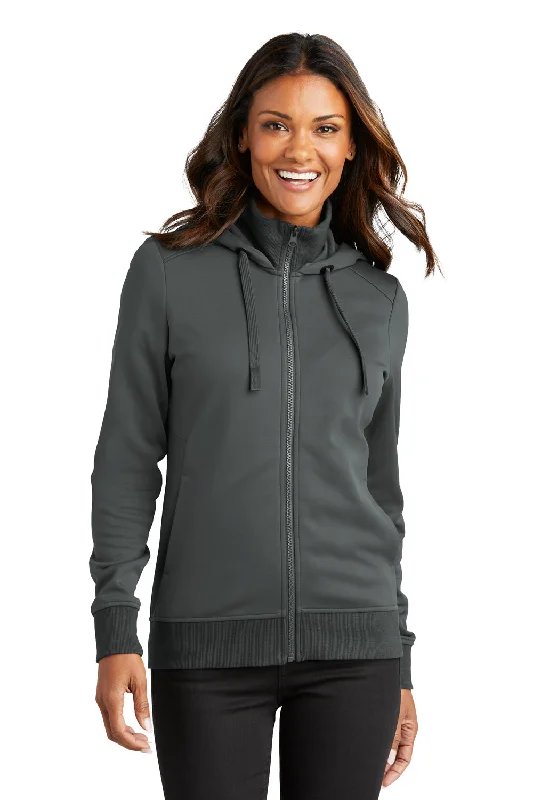 Port Authority Womens Smooth Fleece Full Zip Hooded Jacket - Graphite Grey