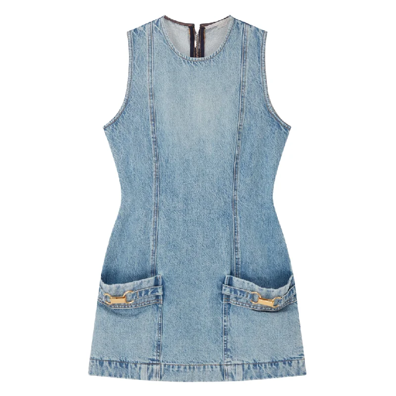 Hardware Detail Denim Dress