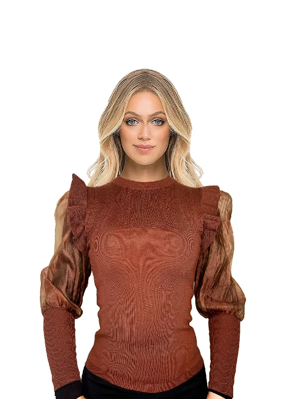 Kathie K Engraved Bolero Sleeve Top