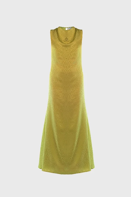 Long Dress Anita in Lime