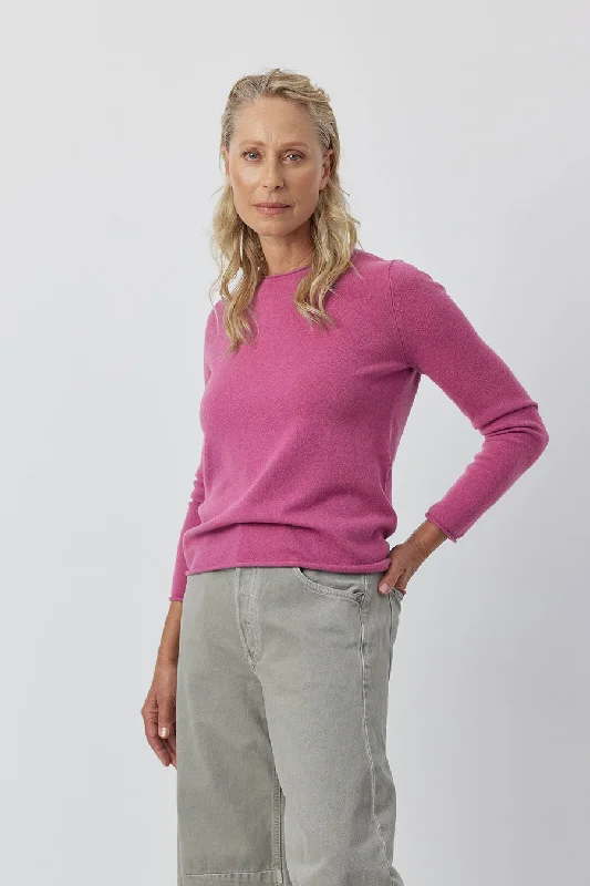 Essential Cashmere Crew Sweater - Berry