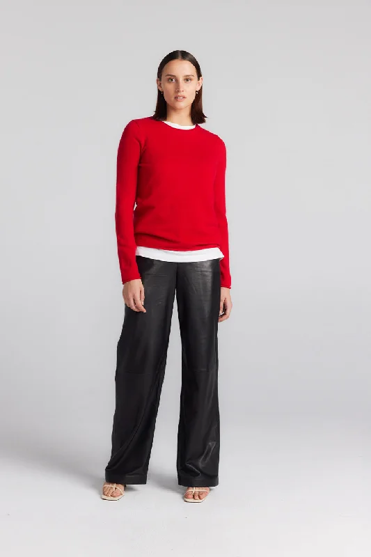 Essential Cashmere Crew Sweater - Red