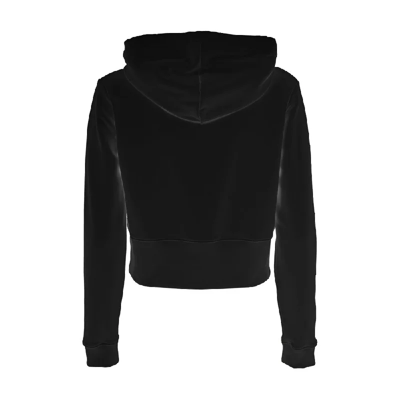 Glitzy Logo Embellished Black Hoodie