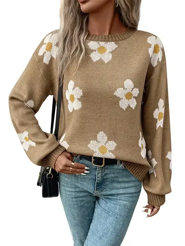 New Fashion Women’s Long Sleeve Jacquard Sweater