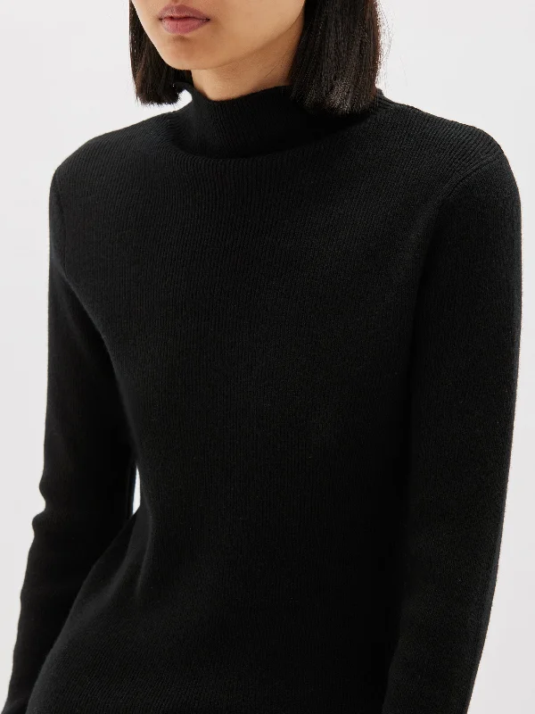 raised neck layering knit