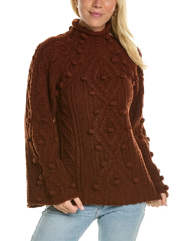 Rebecca Taylor Bauble Turtleneck Wool-Blend Sweater