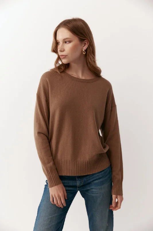 Essential Cashmere Relaxed Crewneck - Deep Camel