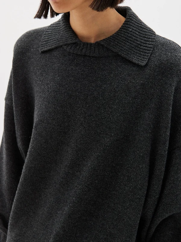 relaxed polo style knit