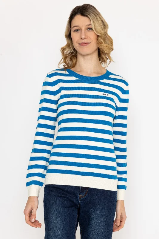 Stripe Crew Neck in Navy