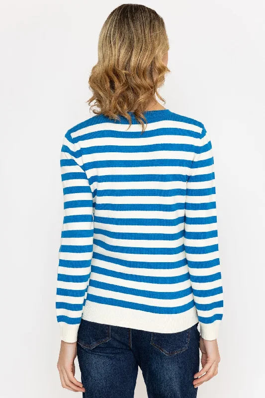 Stripe Crew Neck in Navy