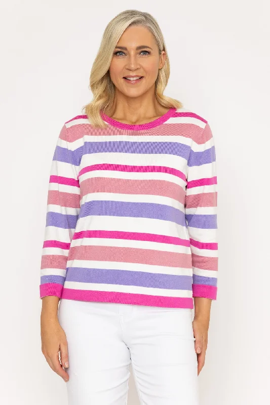 Stripe Knit Sweater in Pink