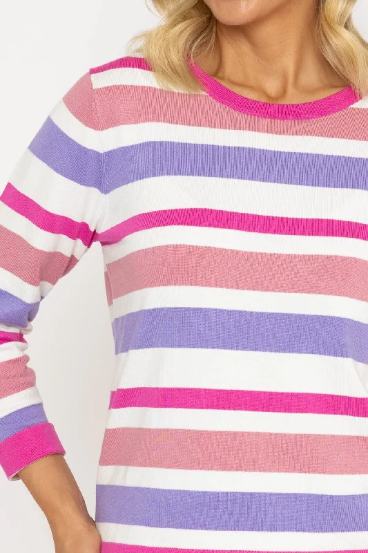 Stripe Knit Sweater in Pink