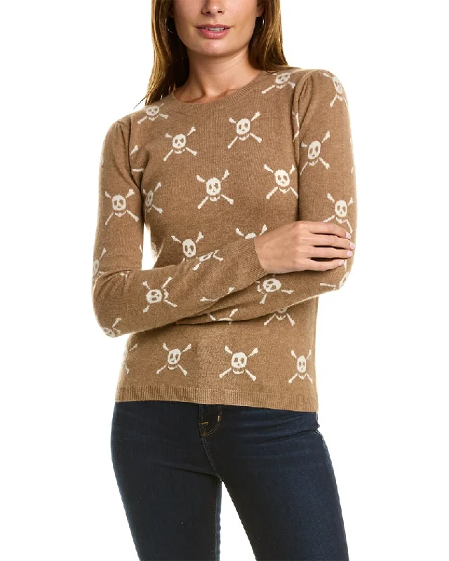 Two Bees Cashmere Skull Pattern Wool & Cashmere-Blend Sweater