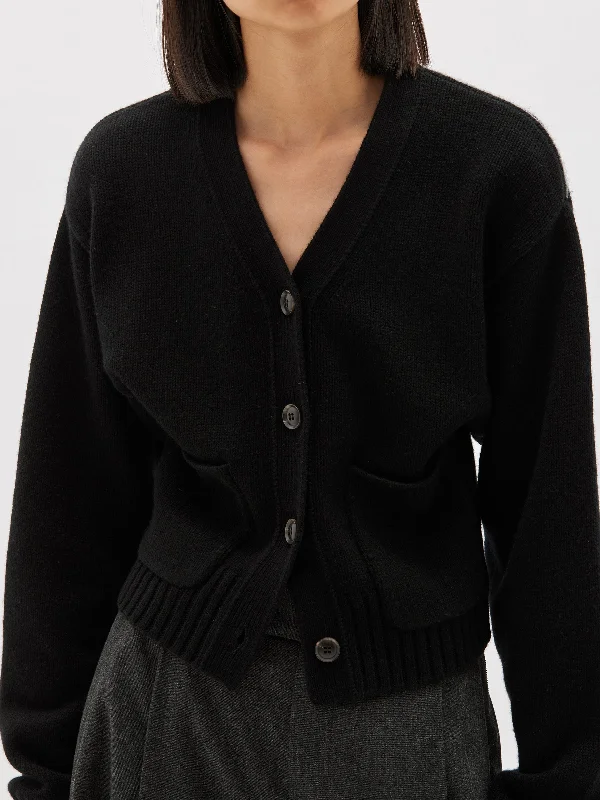 wool cashmere cropped cardigan