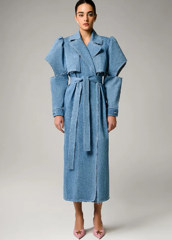 AQUA DENIM TRENCH