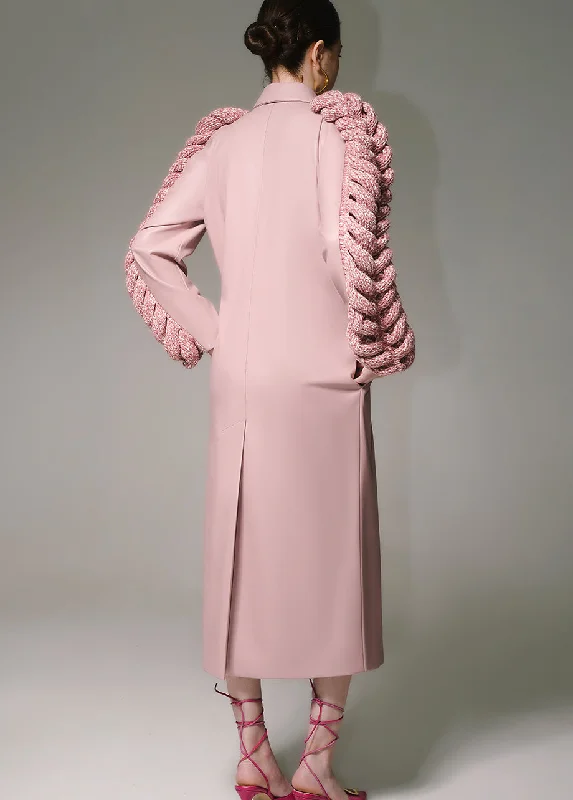 PINK KNITTED SLEEVES TRENCH