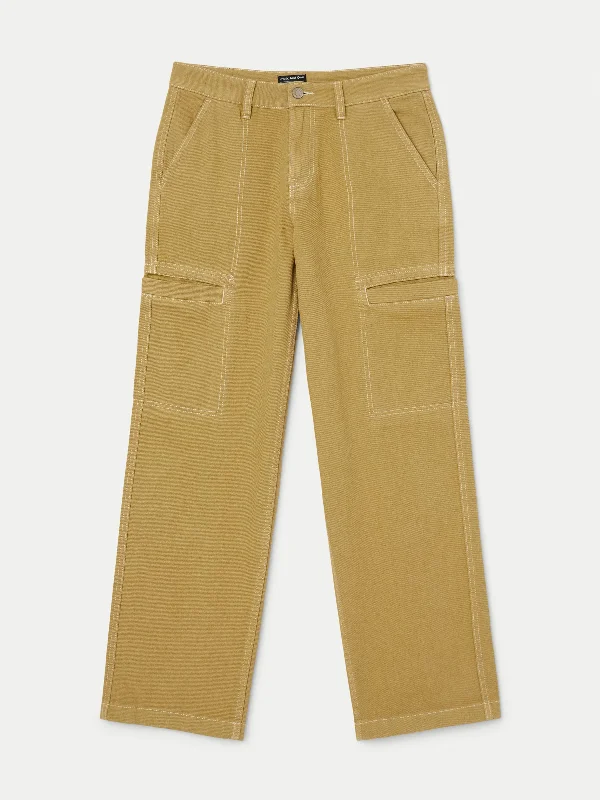 The Annie Utility Loose Pant in Golden Beige