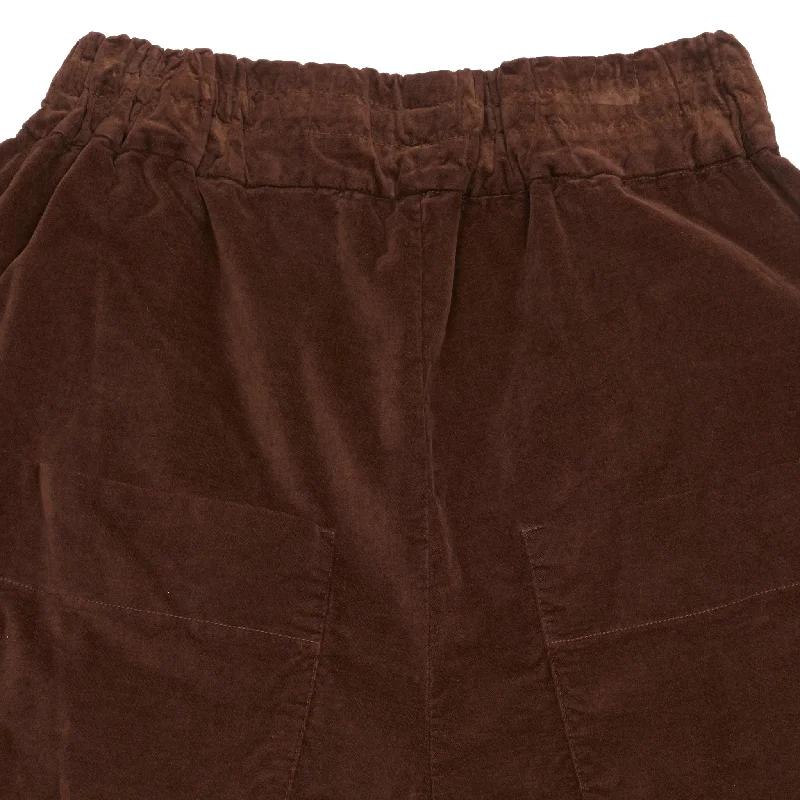 Album Di Famiglia Velvet Wide & Short Trousers in Coffee