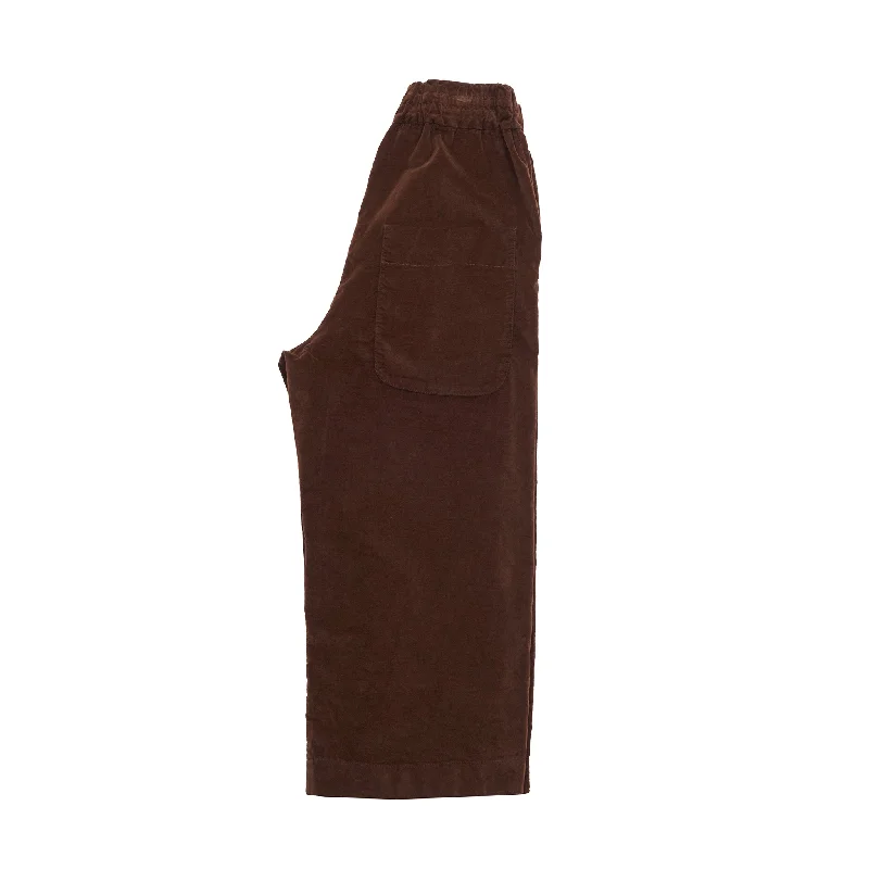 Album Di Famiglia Velvet Wide & Short Trousers in Coffee